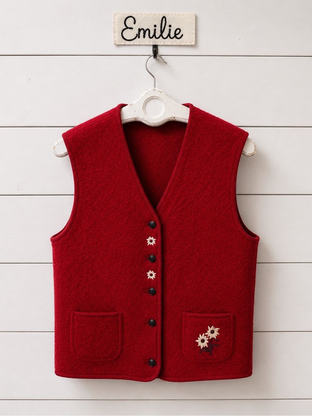 EMILIE Red Wool Vest XL